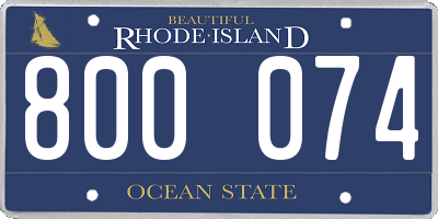 RI license plate 800074