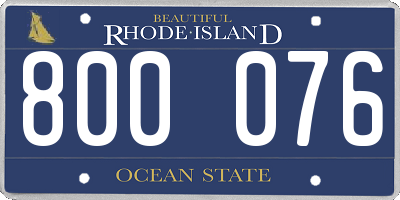 RI license plate 800076