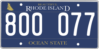 RI license plate 800077