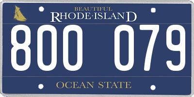 RI license plate 800079