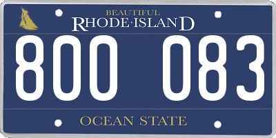 RI license plate 800083