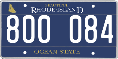 RI license plate 800084
