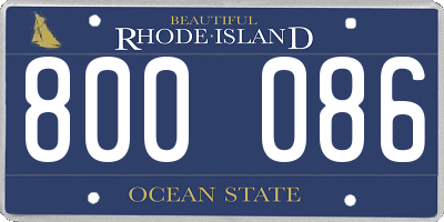 RI license plate 800086