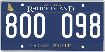 RI license plate 800098