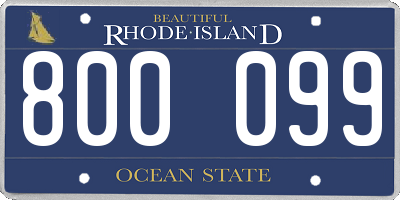 RI license plate 800099