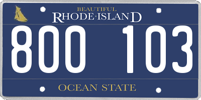 RI license plate 800103