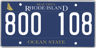 RI license plate 800108
