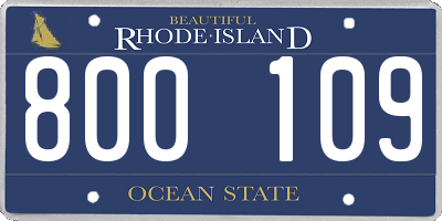 RI license plate 800109