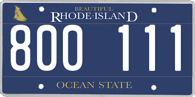 RI license plate 800111