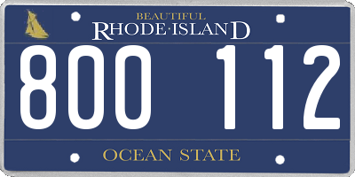 RI license plate 800112