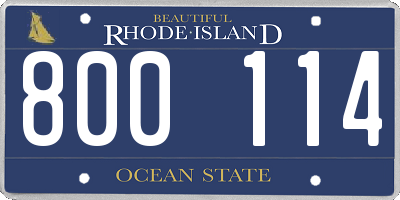 RI license plate 800114