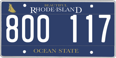 RI license plate 800117