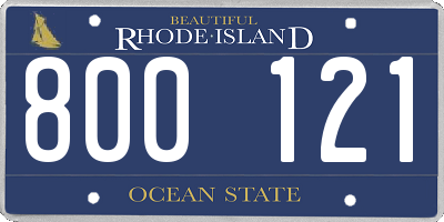 RI license plate 800121