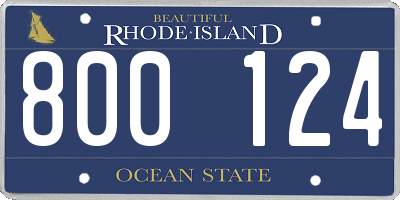 RI license plate 800124