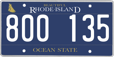 RI license plate 800135
