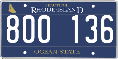 RI license plate 800136