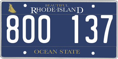 RI license plate 800137