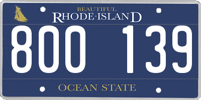 RI license plate 800139