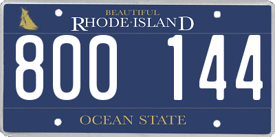 RI license plate 800144