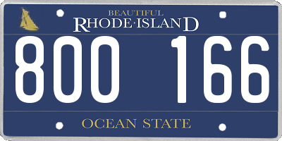 RI license plate 800166