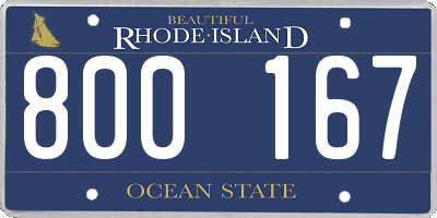 RI license plate 800167