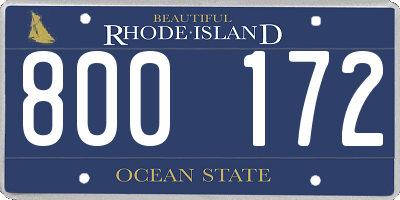 RI license plate 800172