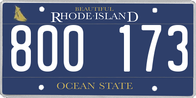 RI license plate 800173