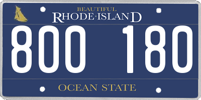 RI license plate 800180