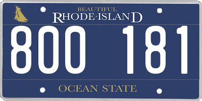 RI license plate 800181