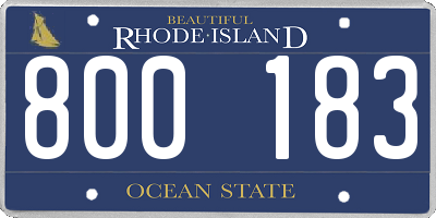 RI license plate 800183