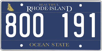 RI license plate 800191