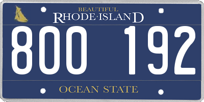 RI license plate 800192