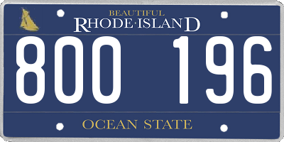 RI license plate 800196