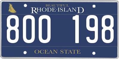 RI license plate 800198