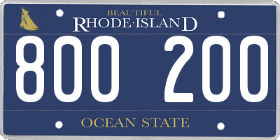 RI license plate 800200