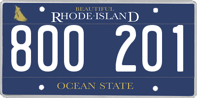 RI license plate 800201