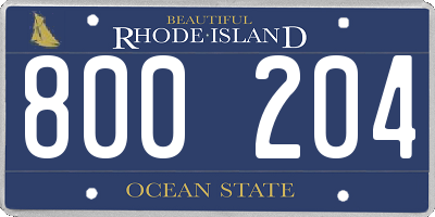 RI license plate 800204