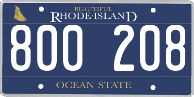 RI license plate 800208