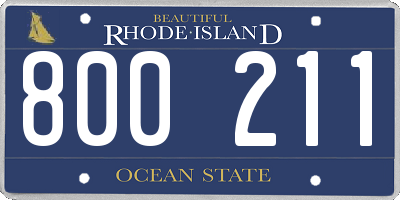 RI license plate 800211