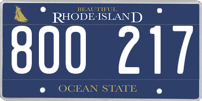 RI license plate 800217