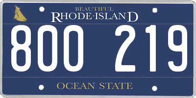 RI license plate 800219