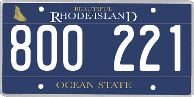 RI license plate 800221