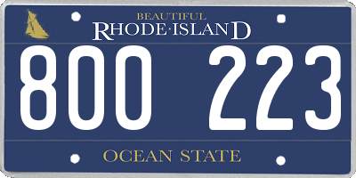RI license plate 800223