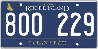 RI license plate 800229
