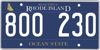 RI license plate 800230