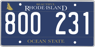 RI license plate 800231