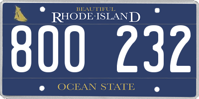 RI license plate 800232