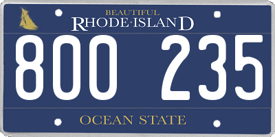 RI license plate 800235