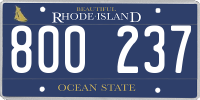 RI license plate 800237