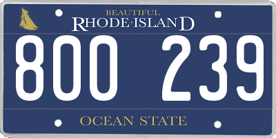 RI license plate 800239